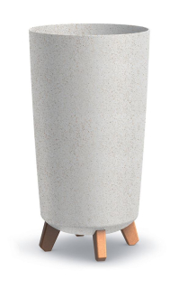 Kvetináč Gracia vysoký+nohy 19x36cm Biela+drevo