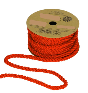 Šnúrka 7mm/4,5m jasno červená č.335