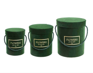 Flower box sametový pr. cm v. cm tmavo zelený